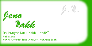 jeno makk business card